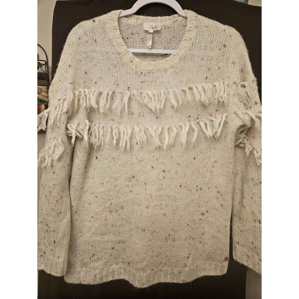 Matilda Jane 435‎ Fringe Sweater Cream Confetti Knit Girls 16 Turtle Dove